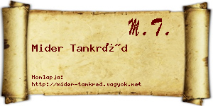 Mider Tankréd névjegykártya